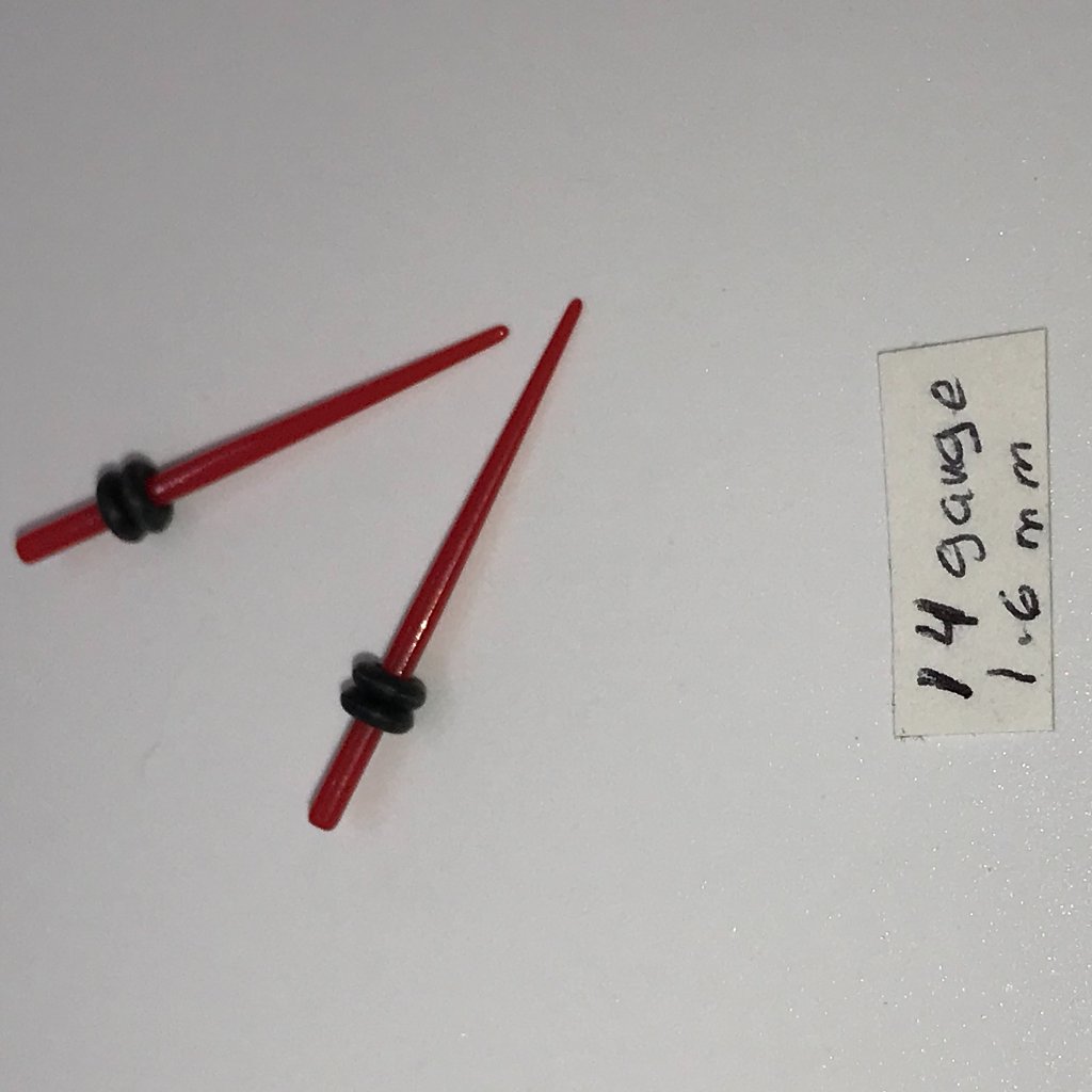 Red 14 Gauge Uv Acrylic Gauge Tapers 8$